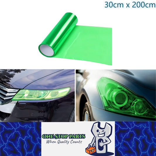 Green PVC Tint Film Wrap for Headlights and Tail Lamps 30cm x 200cm Green Film
