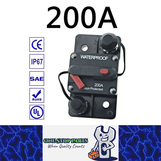 12v 200A Circuit Breaker Manual Reset Water Proof Ideal for 4wd Caravan Boat