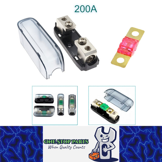 ANS Inline Fuse Holder with Bolt On 200 Amp Midi Fuse Supplied 200A Fuse Holder