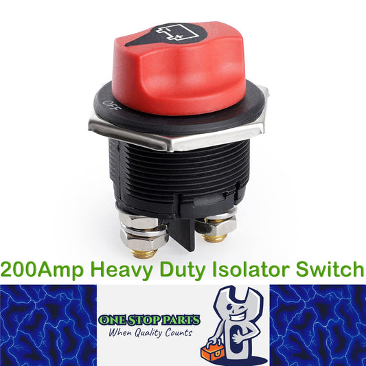 12V-24V 200Amp Heavy Duty Isolator Switch 35mm for Cars Boats 4wd Truck Caravan