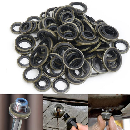 200pcs Metal Bonded Washer Oil Drain Plug Gasket M6/8/10/12/14 /16 Sealing Ring