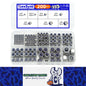 200pcs Stainless Steel Self Lock Hex Nut Nylock Locknut Kit M2-M8 Nylon Insert