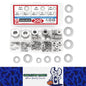 200pcs 304 Stainless Steel Flat Washer Kit M2–M10 8 Size for Home Car Repair DIY