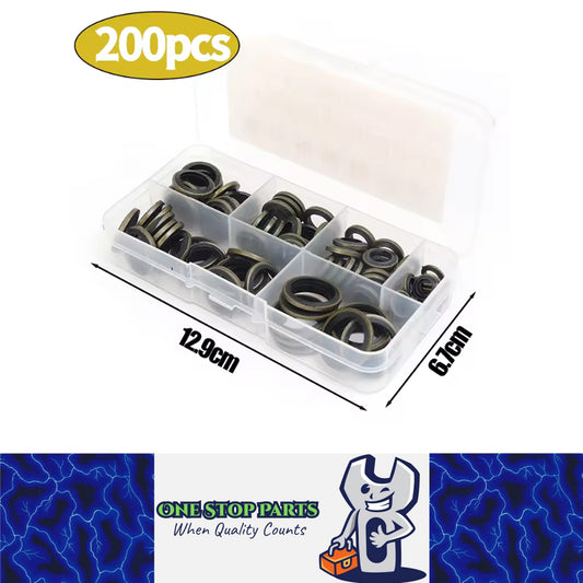 200pcs Metal Bonded Washer Oil Drain Plug Gasket M6/8/10/12/14 /16 Sealing Ring