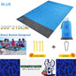 Blue 200x210CM Beach Blanket Camping Mat Blanket Waterproof Picnic Blanket