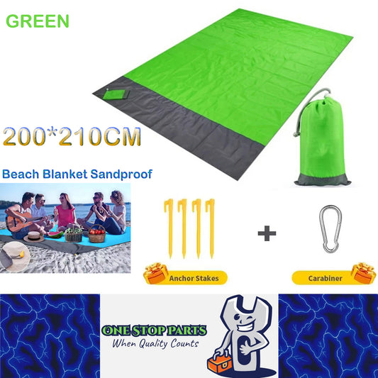 Green 200x210CM Beach Blanket Camping Mat Blanket Waterproof Picnic Blanket