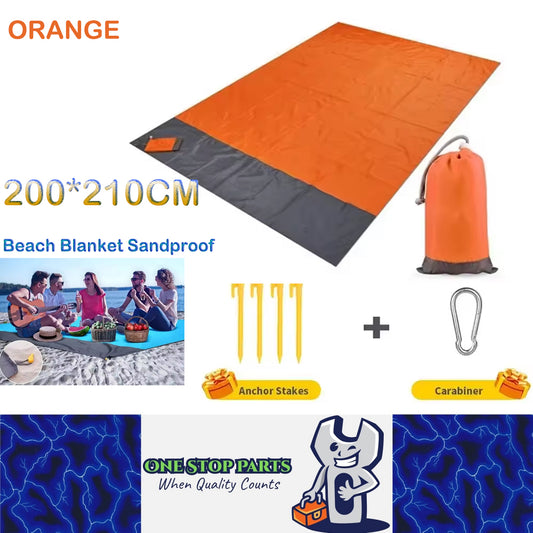 Orange 200x210CM Beach Blanket Camping Mat Blanket Waterproof Picnic Blanket