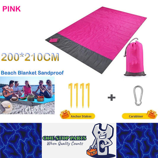 Pink 200x210CM Beach Blanket Camping Mat Blanket Waterproof Picnic Blanket