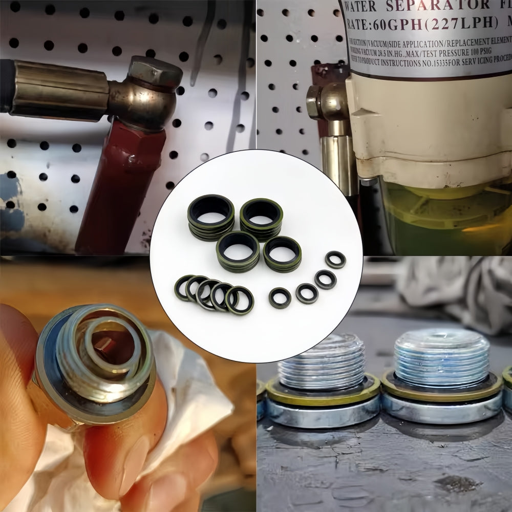 10 x M16 Washer Seal Bonded Washers Metal Rubber Oil Plug Gasket Sealing O Rings