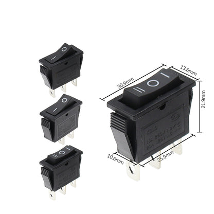 1 x Black Rocker Switch 31x14mm ON/OFF 3 Pin SPST KCD3 Switch