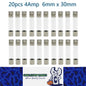 20 x 4Amp Glass Fuses 6mm x 30mm Long 4A Glass Fuse suits Vintage Cars and Bikes
