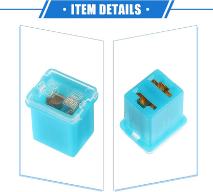 5 x 20Amp Light Blue Mini Slow Blow Fuse Block 10mmx12mm x 16mm High 20A Fuse