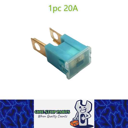 1 x 20Amp Light Blue Large Male Slow Blow Fuse Block 15x22x43mm High 20A Fuse