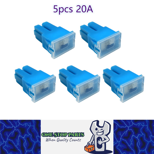 5 x 20Amp Light Blue Medium Female Slow Blow Fuse Block 15mmx22mmx32mm High fuse