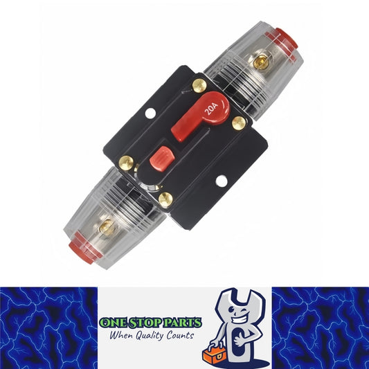 12v 20A Inline Circuit Breaker Manual Reset Ideal for 4wd Caravan Boat (1pc)