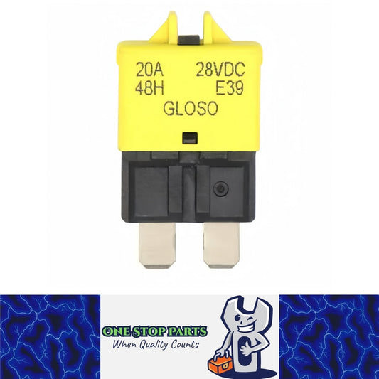 20Amp Standard Blade Fuse Circuit Breaker Manual Reset Circuit Breaker 20A (1pc)
