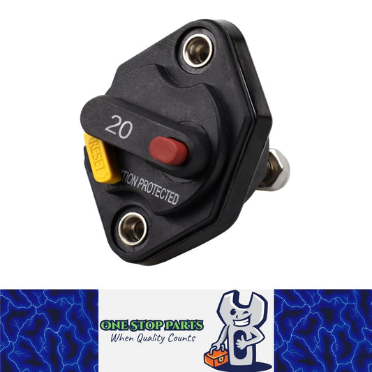 Recessed 20Amp Manual Reset Circuit Breaker Car Boat Caravan Neat Finish