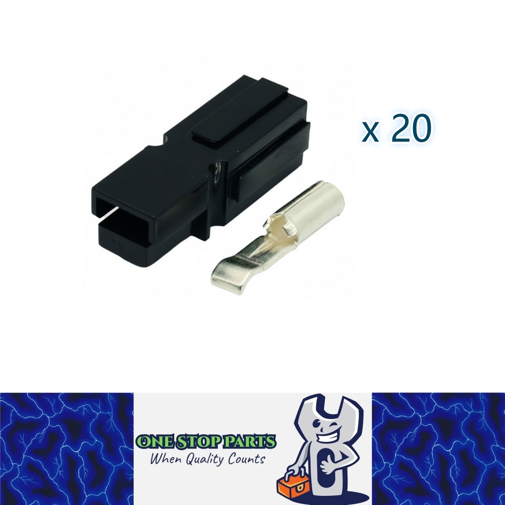 20 x 180A Black Anderson Style Single Pin 180Amp Connector Plug Single Terminal