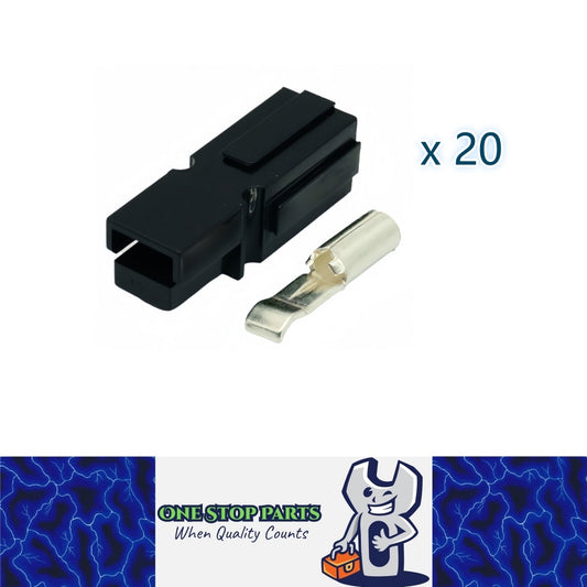 20 x 180A Black Anderson Style Single Pin 180Amp Connector Plug Single Terminal