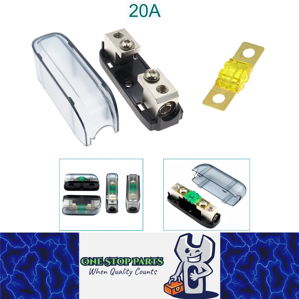 ANS Inline Fuse Holder with Bolt On 20 Amp Midi Fuse Supplied (20A) Fuse Holder