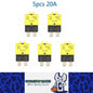5 x 20Amp Standard Blade Fuse Circuit Breaker Manual  Reset Circuit Breaker 20A