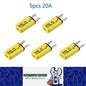 5 x 20Amp Mini Blade Fuse Circuit Breaker Auto Reset Circuit Breaker 20A (5pcs)