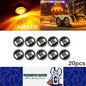 20 x Amber Round 1.91CM LED Side Marker Lamps 3LED 12V LED Side Marker Lamps