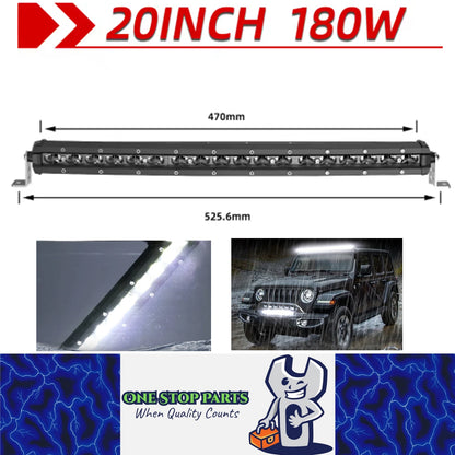 Curved LED Light Bar 526mm 180W Flood Beam Spot Beam Combo LED Work Light Bar