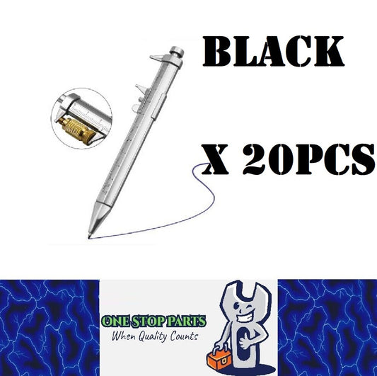 20 x Multifunction Gel Ink Pen Vernier Caliper Ball Pen Stationery (20pcs Black)