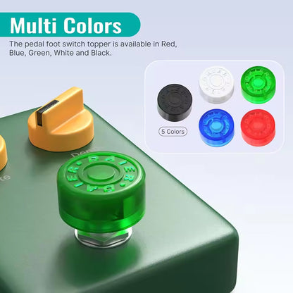 20pcs Guitar Footswitch Topper Multi Color Pedal Button Topper Caps Stomp Knobs