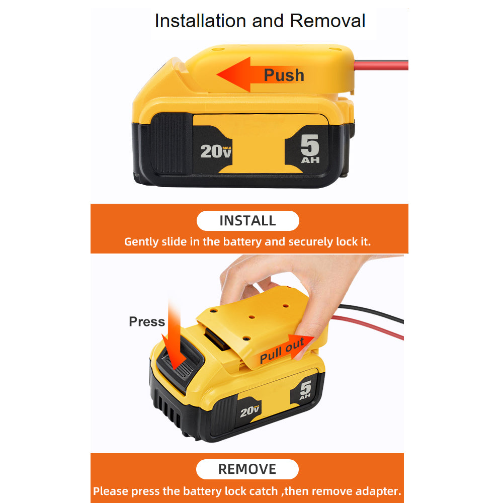 1x 20V to 12V Step Down Converter for Dewalt 20V Power Wheel Battery Adapter