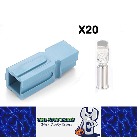 20 x 180A Blue Anderson Style Single Pin 180Amp Connector Blue Single Terminal