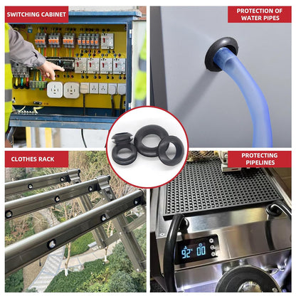 215pc Rubber Grommet Kit 9 Sizes 3mm to 16mm Wiring Firewall Car DIY Hole Plug