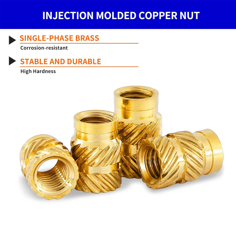 60 x M2 OD3.2mm Length 6mm Brass Hot Melt Insert Knurled Nut For 3D Printer