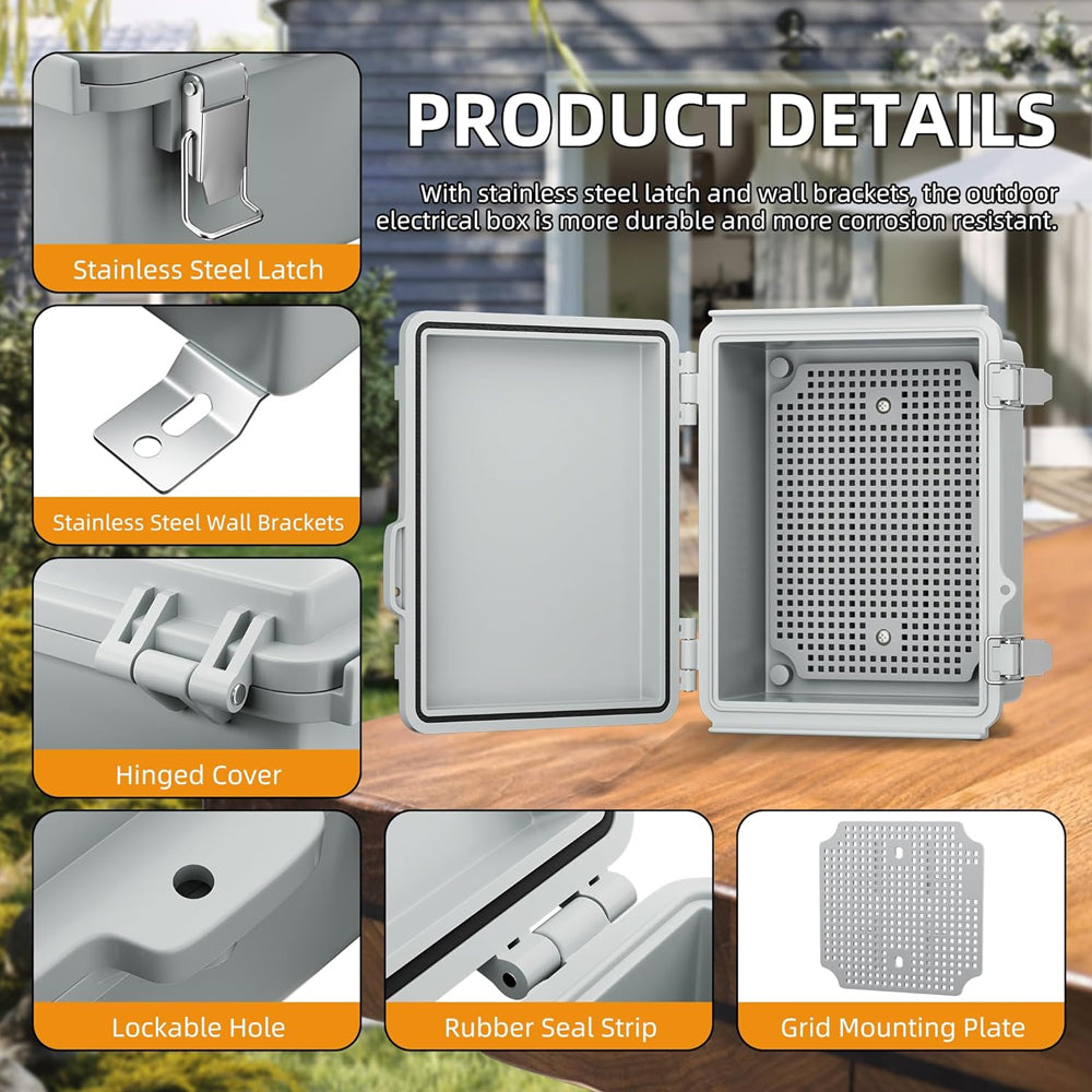 Waterproof Outdoor Electrical Box 220x170x110MM Plastic Junction Enclosure Box