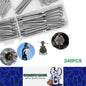 240pcs Stainless Steel Cotter Pin Kit Split Pin 5 Sizes Assortment U Pin Fastner