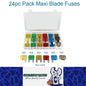 24pc Pack Maxi Blade Fuses Mixed Pack 6 Sizes 20A 30A 40A 50A 60A 70A (24pcs)