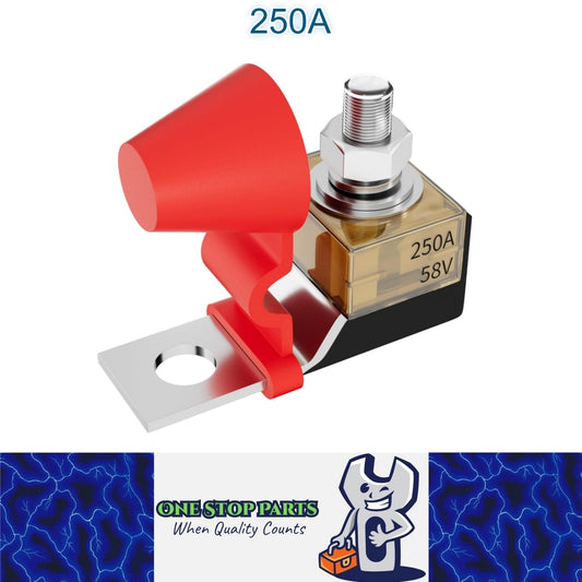 250A Terminal Mount MRBF Battery Fuse Block Kit 58V with M8 Stud Battery Fuse