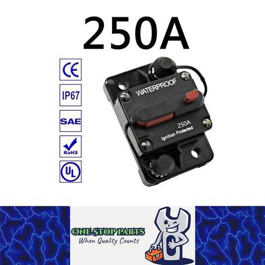 12v 250A Circuit Breaker Manual Reset Water Proof Ideal for 4wd Caravan Boat