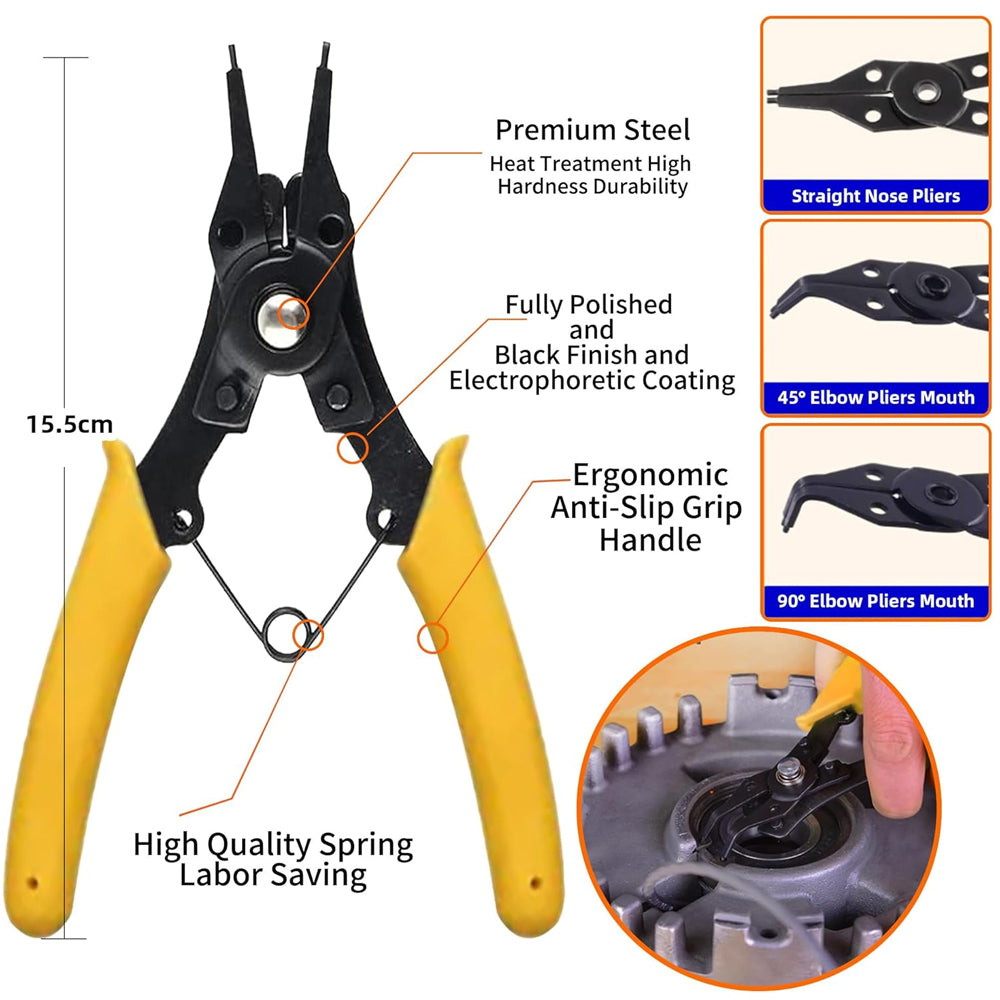 250 x C Clip External Circlip Snap Ring Shaft Retainig with Plier for Axle Shaft