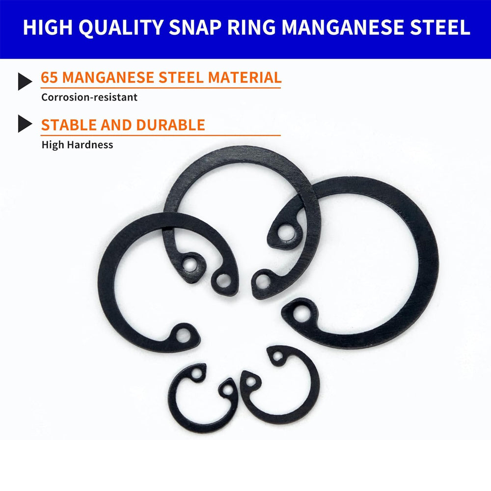 500pcs C Clips Internal Circlip Snap Ring Steel Shaft Retainig for Axles Shafts