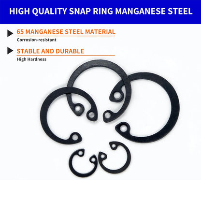 250pcs C Clips Internal Circlip Snap Ring Steel Shaft Retainig for Axles Shafts
