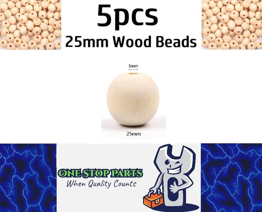 5 x 25mm Natural wood beads round DIY jewelry Handmade Accessories