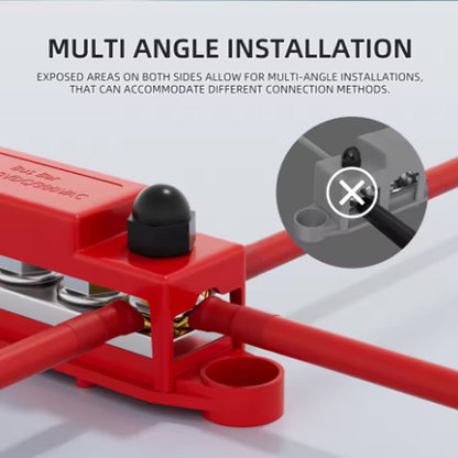 Dual M10 Bus Bar 12V-48V 275A Power Distribution Block 5xM10 Posts Stud Terminal