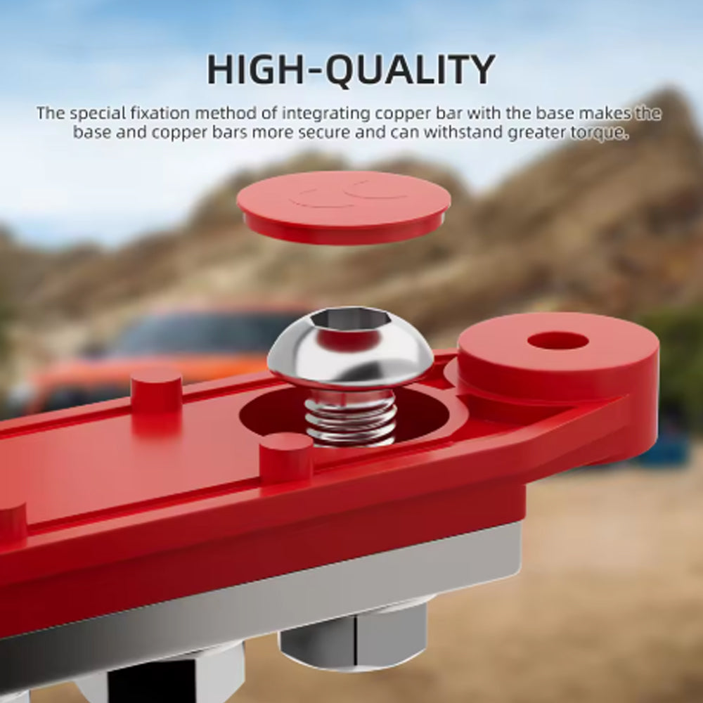 Dual M10 Bus Bar 12V-48V 275A Power Distribution Block 5xM10 Posts Stud Terminal