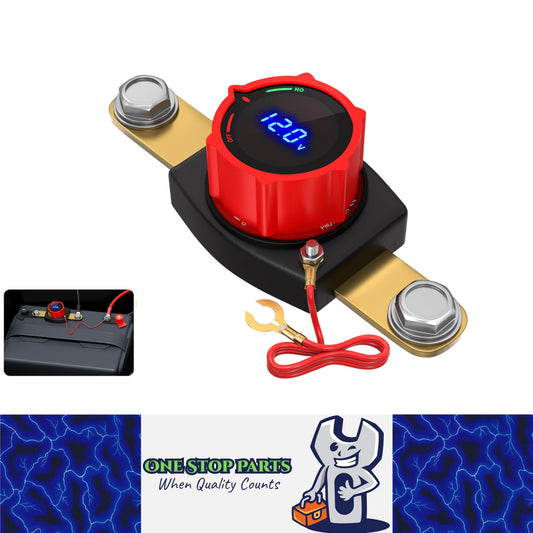 275A Side Post Battery Disconnect Switch 12-48V LED Voltmeter Battery Clamp Post