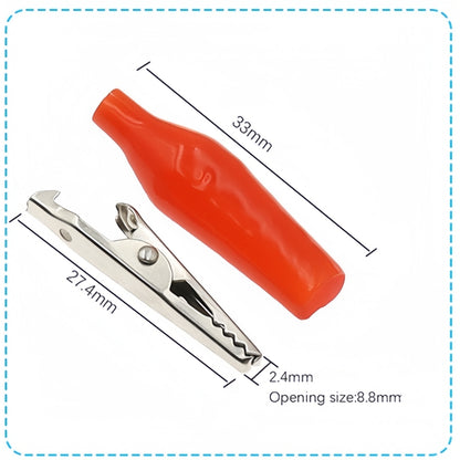 10 x Alligator Clips Clamps 28mm Red Crocodile Alligator Jumper Test clips
