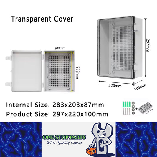 Waterproof Outdoor Electrical Box 297x220x100mm Plastic Enclosure Junction Box
