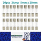 20 x 2Amp Glass Fuses 5mm x 20mm Long 2A Glass Fuse suits Vintage Cars and Bikes