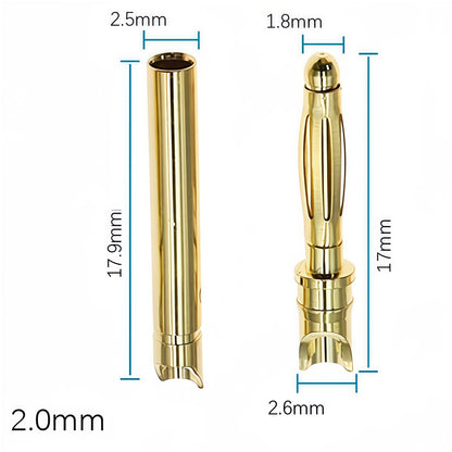3 Pairs 2mm Bullet Connectors Banana Plugs Male Female for RC Battery ESC Motor